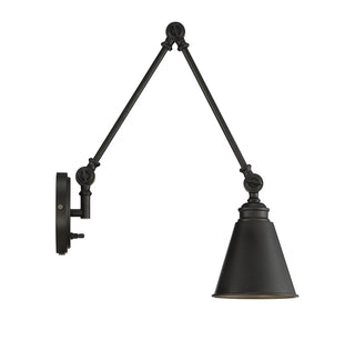 Morland 1-Light Adjustable Wall Sconce in Matte Black