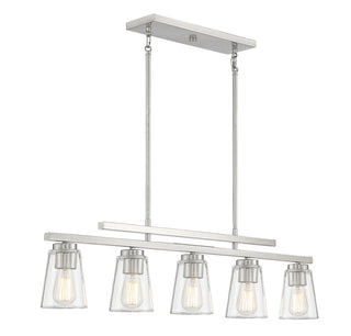 Calhoun 5-Light Linear Chandelier in Satin Nickel