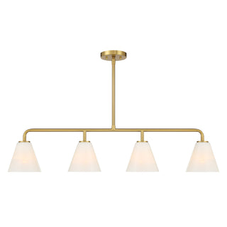 Blair 4-Light Linear Chandelier in Warm Brass