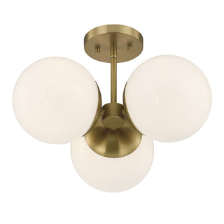 Turin 3-Light Chandelier in Warm Brass by Dann Foley
