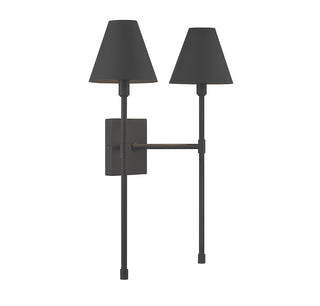 Jefferson 2-Light Wall Sconce in Matte Black