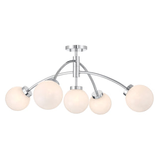 Redfield 5-Light Semi-Flush in Chrome
