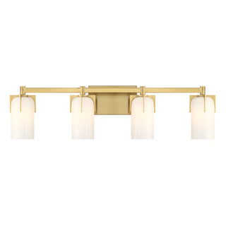 Caldwell 4-Light Bathroom Vanity Light in Warm Brass