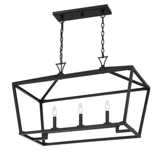 Townsend 3-Light Linear Chandelier in Matte Black