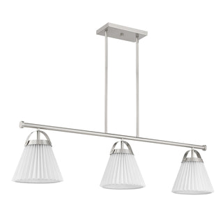 3-Light Linear Chandelier in Brushed Nickel