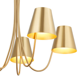 5-Light Chandelier in Natural Brass