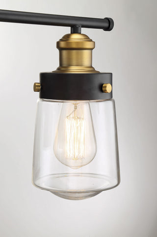 Macauley 3-Light Bathroom Vanity Light in Vintage Black with Warm Brass