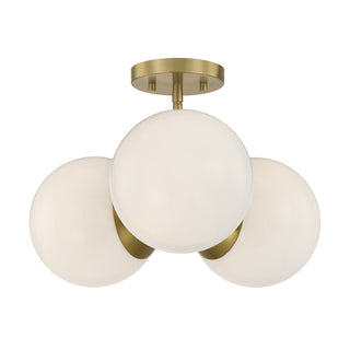 Turin 3-Light Chandelier in Warm Brass by Dann Foley