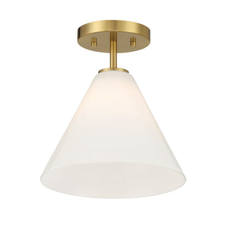 Blair 1-Light Mini-Pendant or Semi-Flush in Warm Brass