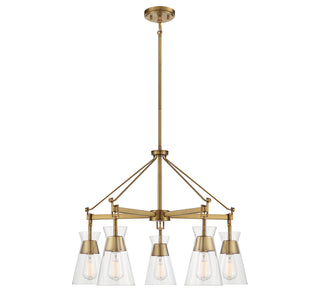 Lakewood 5-Light Chandelier in Warm Brass