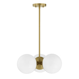 Turin 3-Light Chandelier in Warm Brass by Dann Foley