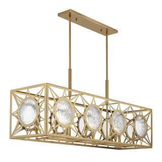 Balfour 8-Light Linear Chandelier in Warm Brass
