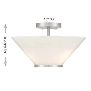Blair 3-Light Convertible Semi-Flush or Pendant in Satin Nickel