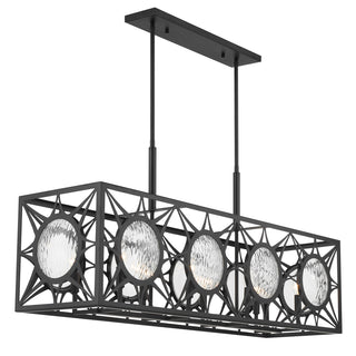 Balfour 8-Light Linear Chandelier in Matte Black
