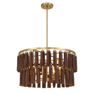 Aquitane 4-Light Pendant in Warm Brass