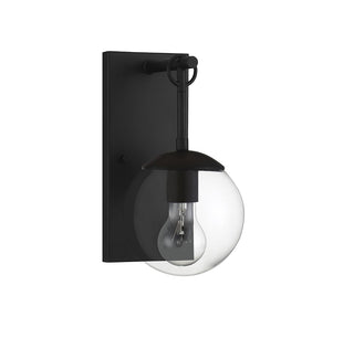 1-Light Outdoor Wall Lantern in Matte Black