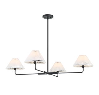 4-Light Chandelier in Matte Black