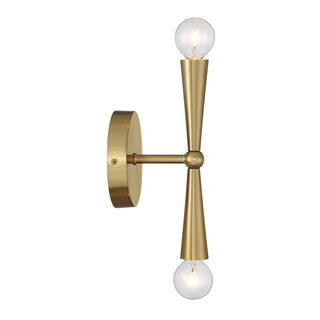 2-Light Wall Sconce in Natural Brass
