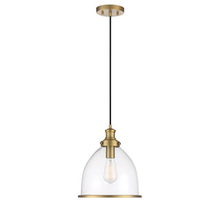 1-Light Pendant in Natural Brass