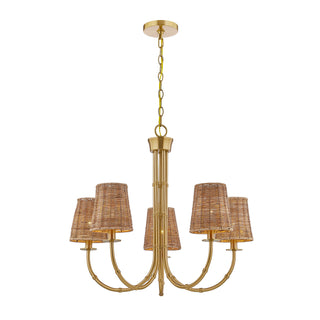 Ashbury 5-Light Chandelier in Warm Brass
