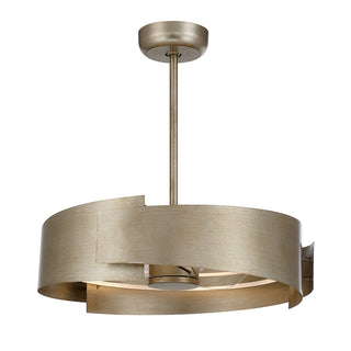 Amiena LED Fan D'Lier in Silver Patina