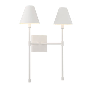 Jefferson 2-Light Wall Sconce in Bisque White