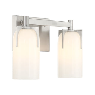 Caldwell 2-Light Bathroom Vanity Light in Satin Nickel