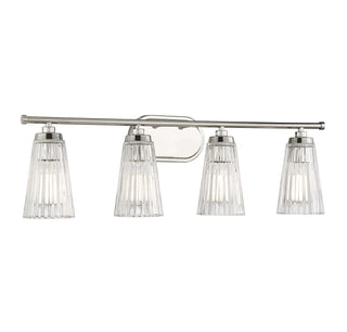 Chantilly 4-Light Bathroom Vanity Light in Polished Nickel