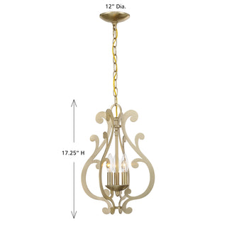Lombard 3-Light Pendant in Noble Brass
