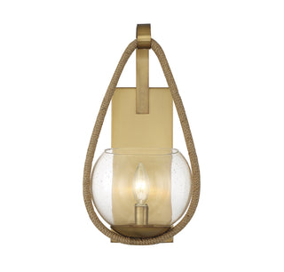 Ashe 1-Light Wall Sconce in Warm Brass and Rope