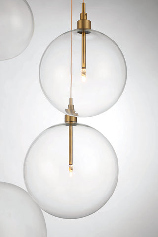 5-Light Pendant in Natural Brass
