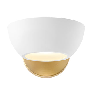 1-Light Wall Sconce in White and Natural Brass