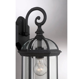 Kensington 1-Light Outdoor Wall Lantern in Textured Black
