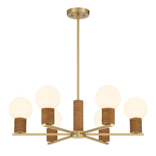 Jarrell 6-Light Chandelier in Warm Brass