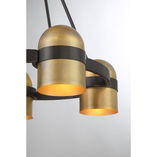 Andover 4-Light Chandelier in Mediterranean Bronze and Riviera Brass