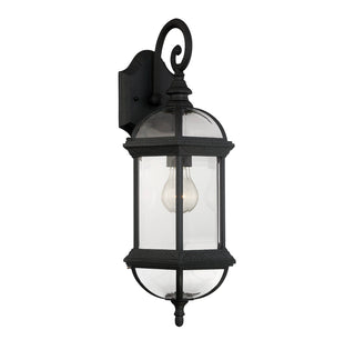 Kensington 1-Light Outdoor Wall Lantern in Textured Black
