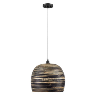 Jamsen 1-Light Pendant in Black Bamboo
