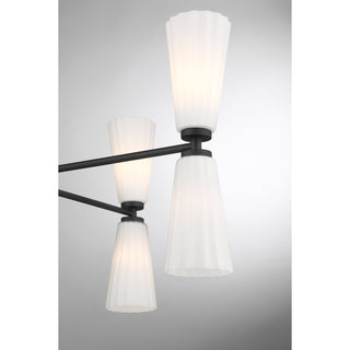 8-Light Chandelier in Matte Black