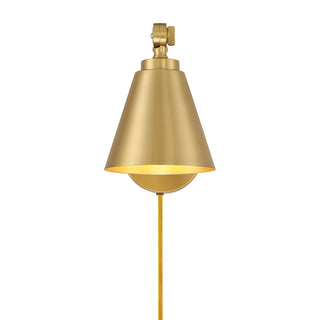 1-Light Wall Sconce in Natural Brass (Set of 2)