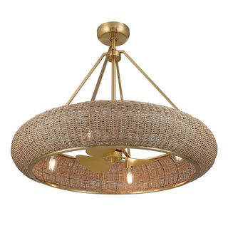 Gaia 4-Light Fan D'Lier in Warm Brass by Breegan Jane