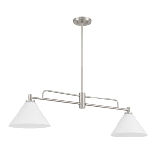 2-Light Linear Chandelier in Brushed Nickel