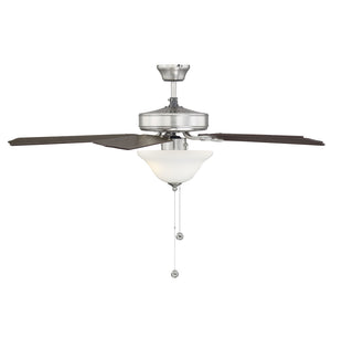 52" 2-Light Ceiling Fan in Brushed Nickel