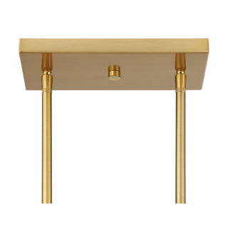 3-Light Linear Chandelier in Natural Brass