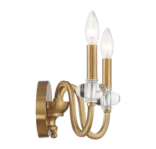 Bergdorf 2-Light Wall Sconce in Warm Brass
