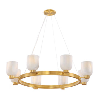Isla Blanca 8-Light Chandelier in Warm Brass by Breegan Jane