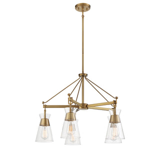 Lakewood 5-Light Chandelier in Warm Brass
