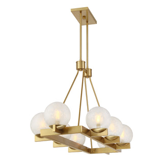 Darien 8-Light Linear Chandelier in Warm Brass