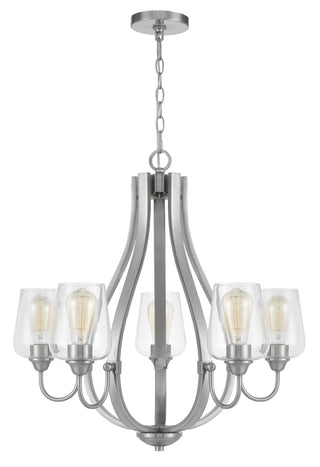 Newport Metal Chandelier With Glass Shades