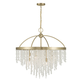 Jeanette 8-Light Chandelier in Noble Brass