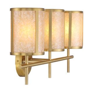 Camden 3-Light Bathroom Vanity Light in Warm Brass